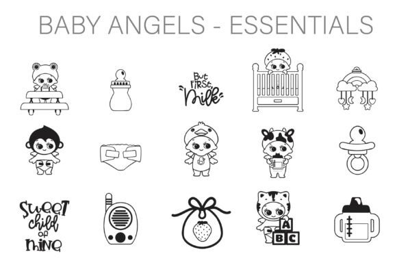 Baby Angels Essentials Dingbats for Editorial Design