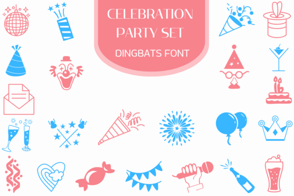 Celebration Party Set Font for Festive Creations